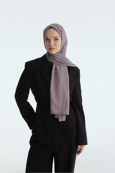 MİRSOY SCARF Σάλι Mira με σχέδιο μεταξένιο ζακάρ - λιλά