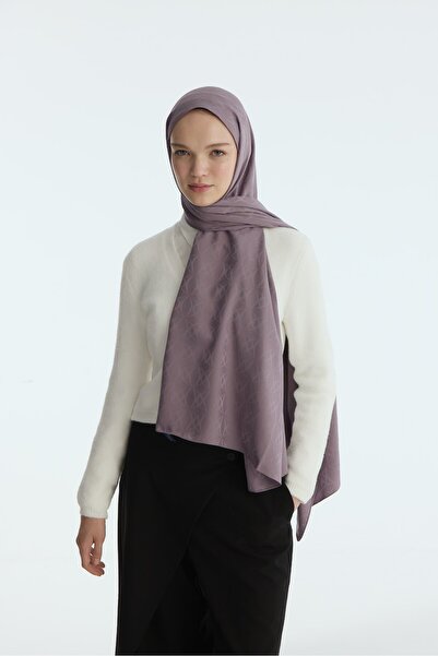MİRSOY SCARF İpeksi Jakar Şal Kırlangıç Desen-leylak