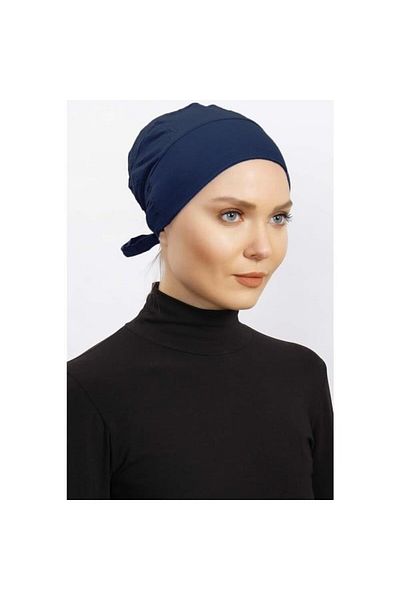 MİRSOY SCARF Navy Blue Seamless Bonnet