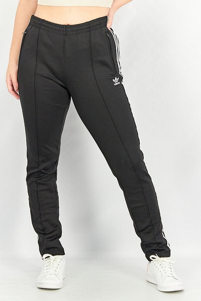 Adidas Originals Women Slim Fit Training 3 Stripes Track Pants, Black