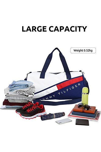 fulina حقيبة رياضية أنيقة، بمقابض مزدوجة وحمالات كتف قابلة للفصل، خفيفة الوزن، للسفر، لون أسود