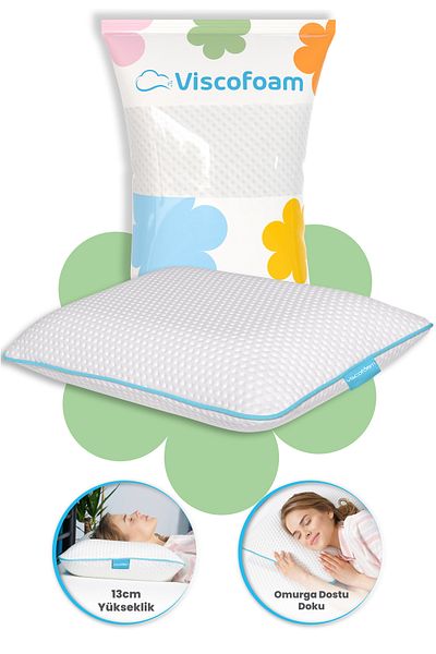 Viscofoam Ορθοπεδικό Μαξιλάρι με Στήριγμα Λαιμού Chubby Visco Pillow - 59x39x13cm