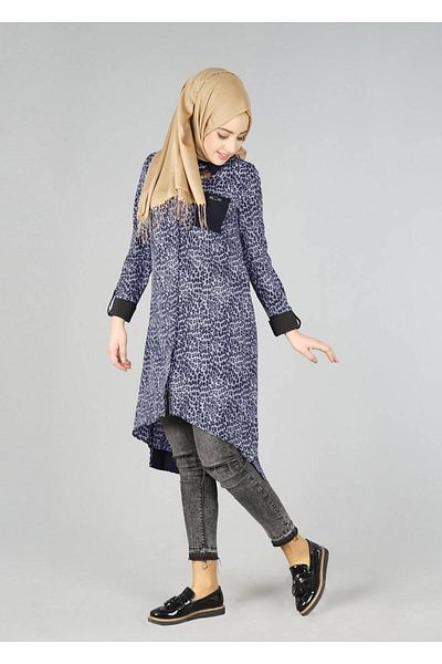 TRENDTESETTÜR Women's Black (Black-Grey) 4407-1 Tunic