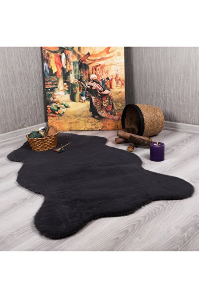 Myevilla Tavşan Tüyü Dekoratif Ultra Yumuşak Post Peluş Kaymaz Halı