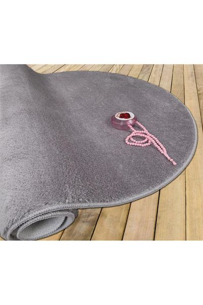 Myevilla Washable Seccade Soft Long Furry Plush Puffy Knee Painless Prayer Light Gray
