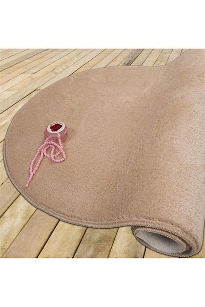 Myevilla Washable Seccade Soft Long Furry Plush Puffy Knee Painless Prayer Beige