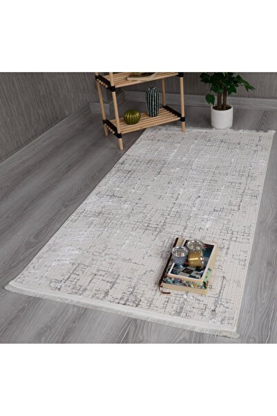 Myevilla My Evilla Modern Dekoratif Star Seri Krem Gri Dokuma Halı Star4107c
