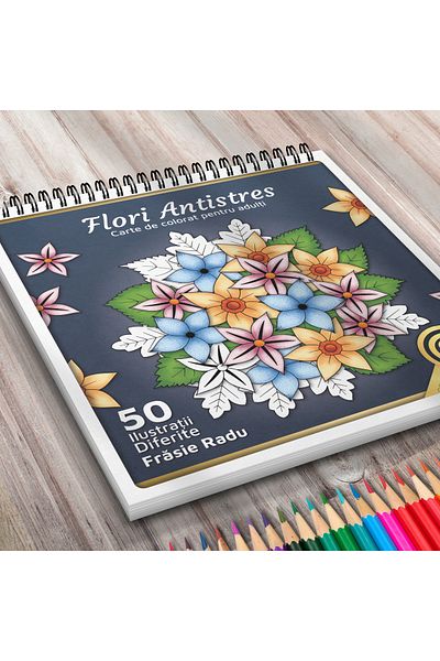 OEM Adult Coloring Book, Antistress Flowers, 50 Flower Mandalas for Relaxation