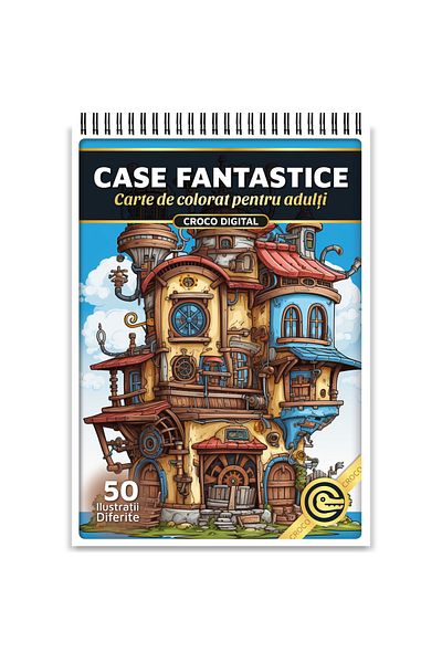 OEM Adult Coloring Book, Fantastic Houses, 50 Antistress Illustrations for Relaxation