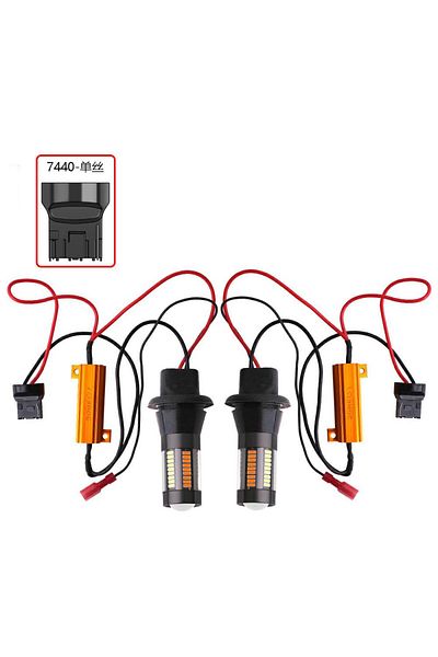 Choice White Yellow 7440 W21w T20 2pcs Dual Color 1156 Ba15s Bau15s P21w Py21w T20 7440 Led Bulbs Canbus Dr