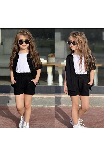 RAPAPA Girl's Half Sleeve Shirt + Shorts Muslin Set 7001-S