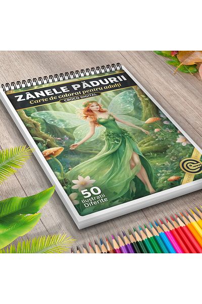 OEM Adult Coloring Book, Forest Fairies, 50 Antistress Illustrations for Relaxation