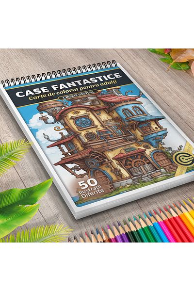 OEM Adult Coloring Book, Fantastic Houses, 50 Antistress Illustrations for Relaxation