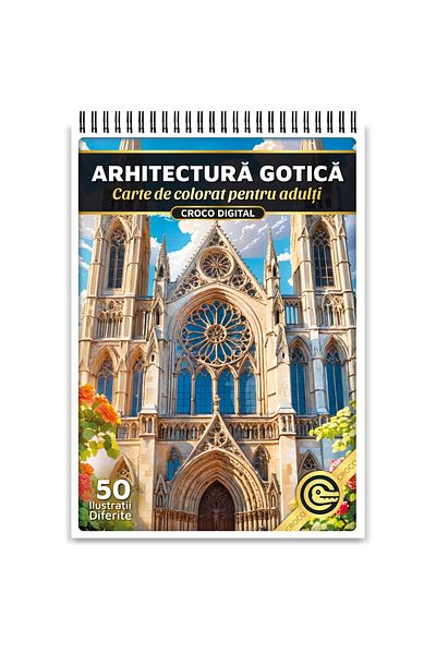 OEM Adult Coloring Book, Gothic Architecture, 50 Antistress Illustrations for Relaxation
