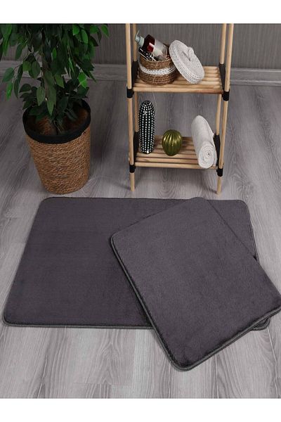 Myevilla My Evilla Modern Decorative Plush Simirna 50x80-50x40 Bathroom Toilet Set