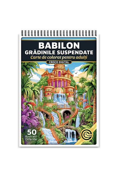 OEM Adult Coloring Book, Babylon – The Hanging Gardens, 50 Anti-Stress Illustrations