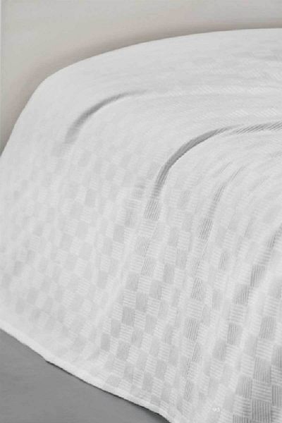 Cottonest 100% Cotton Single Square Pattern White Pique Hotel Pique