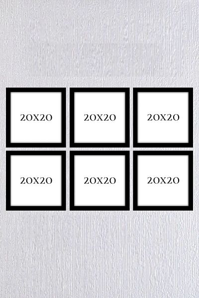 Araste Dekorasyon Set rame negre 6 bucăți 20x20