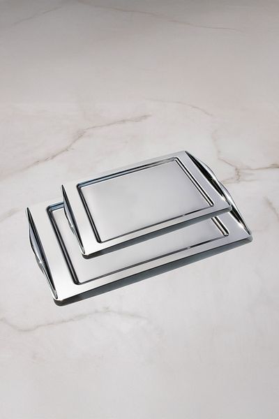 Nehir Kuzey 2-Piece Plain Steel Tray