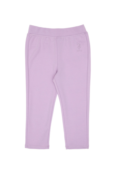 U.S. Polo Assn. Kız Çocuk Lila 3/4 Boy İnterlok Tayt 50306792-VR034