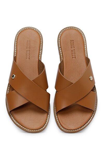 Nine West Γυναικείες flat παντόφλες Yukka 3fx Tan