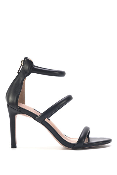 Nine West NITE 3FX Μαύρα γυναικεία πέδιλα με τακούνι