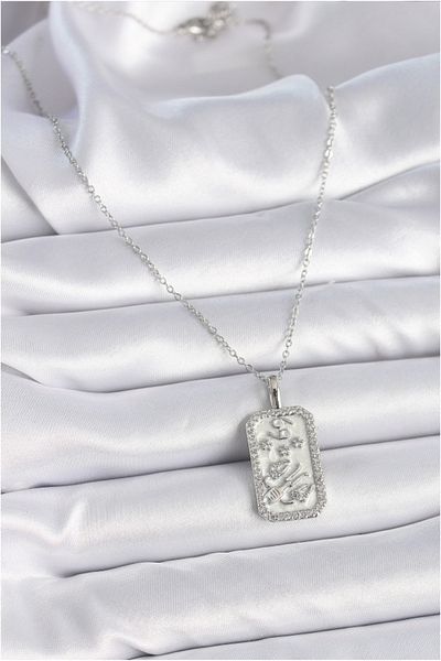 Skygo 316L Steel Silver Color Chain Cancer Zodiac Sign Zircon Stone Women's Necklace - Tj-Bko9448