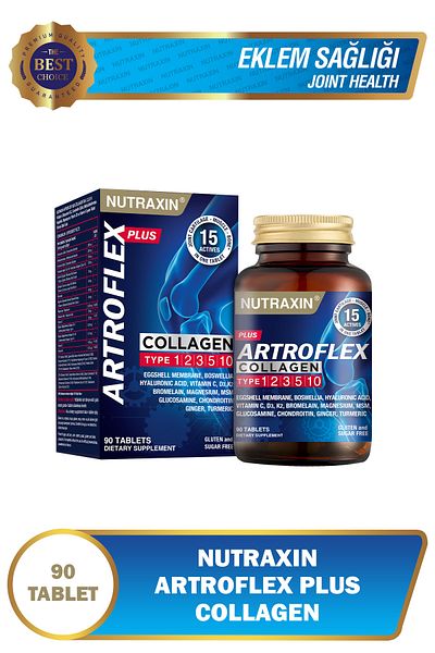 Nutraxin Artroflex Plus Collagen Type 1 2 3 5 10 90 Tbl Magnesium Bromelain Eggshell Glucosamine Msm