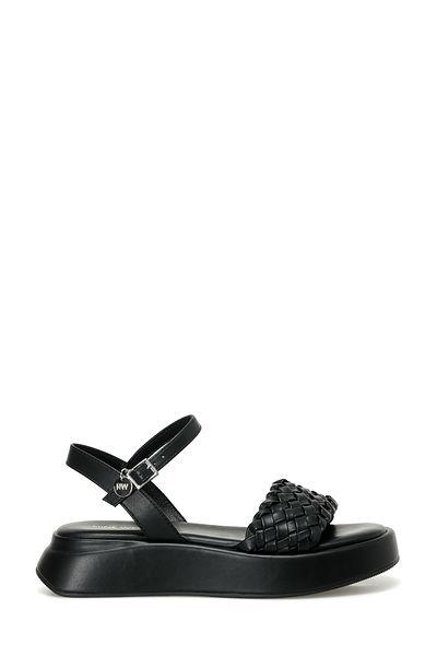 Nine West VALLE 4FX - Sandale negre pentru femei cu talpă groasă