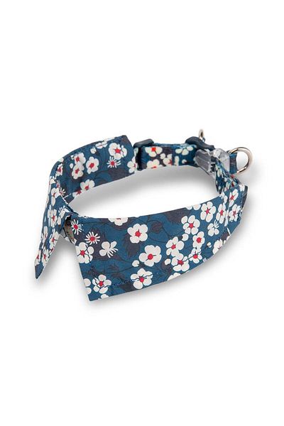 True Love Floral Patterned Blue Cat-Dog Collar