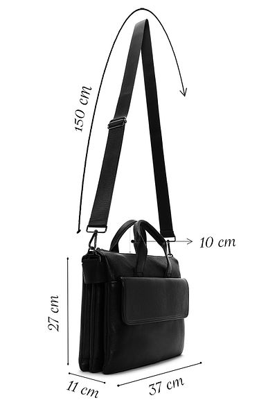 Derimod Black Leather Men's Briefcase - 22wbd3504ft