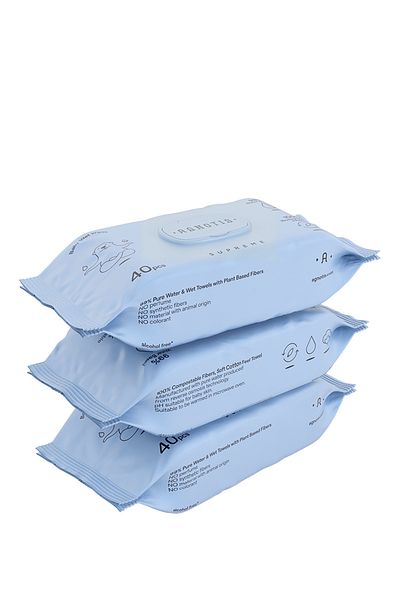 Agnotis Baby Supreme Water Wipes Baby Wet Towel Containing 99% Pure Water (120 Sheets)