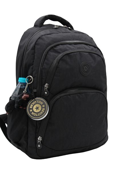 Bevitton 2100 Μαύρη Unisex Σχολική Τσάντα Αδιάβροχο Υφασμάτινο Unisex Σχολικό Σακίδιο πλάτης