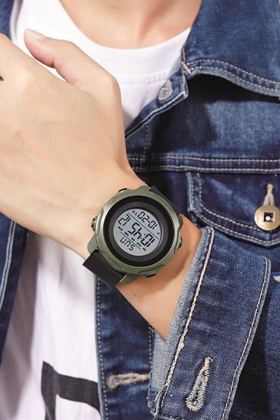Skmei 1540 Green Alarm Digital Men's Wristwatch with Stopwatch