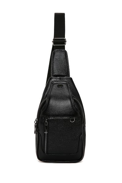 Derimod Men's Black Leather Crossbody Bag 23Sbd3100Ft