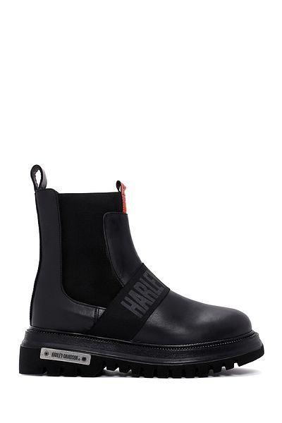 Derimod Harley Davidson Black Thick Sole Men's Chelsea Boots - 021m100557