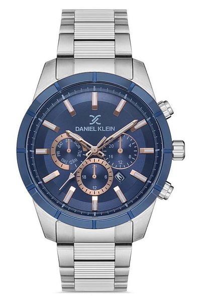 Daniel Klein Navy Blue Dial Steel Bracelet Men's Wristwatch