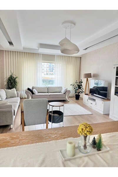 Lunalore Royel Serisi 2'li Beton Görünümlü Bohem Tarzı Beyaz Sarkıt Avize