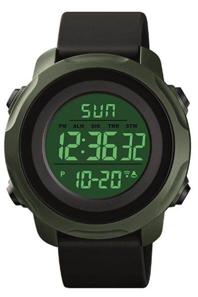 Skmei 1540 Green Alarm Digital Men's Wristwatch with Stopwatch