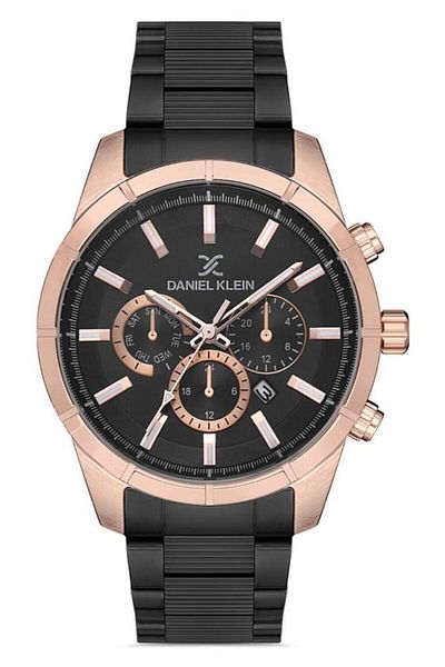 Daniel Klein Black/rose Gold Steel Bracelet Men's Wristwatch