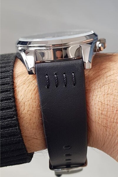 Daniel Klein Yeni Model Fonksiyonları Aktif Siyah Deri Kayışlı Erkek Kol Saati