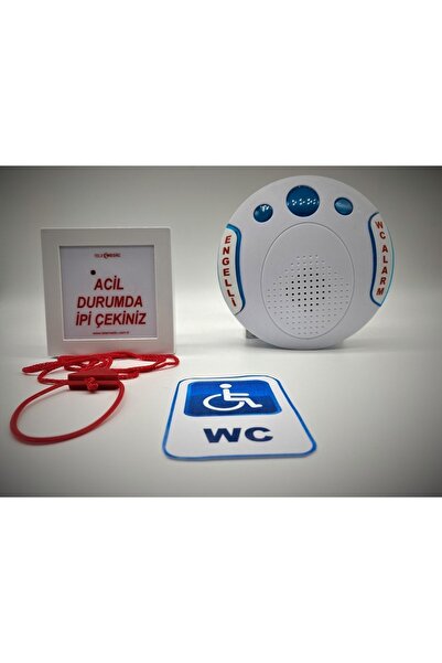 Telemedic Kablosuz Engelli Ipli Wc Çağrı Buton Lamba Seti Pilli