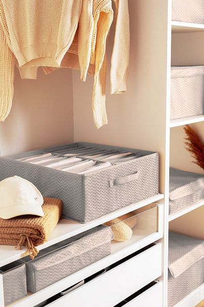 Serstil 22 Compartments Clothes, Towels, Bedding Organizer Box - 50X50X20Cm