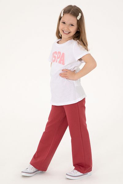 U.S. Polo Assn. Girl's Cherry Loose Fit Two Thread Sweatpants 50306296-Vr223