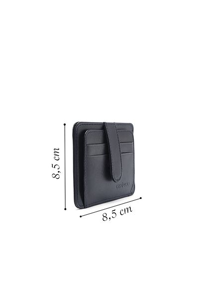 Derimod Navy Blue Leather Men's Card Holder - 000a2d307318