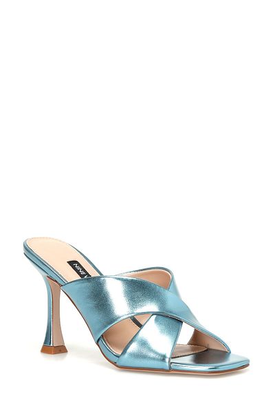 Nine West Grani 4fx Niebieskie Damskie Klapki Na Wysokim Obcasie