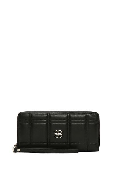 Derimod Women's Black Quilted Wallet 000A2D5099Kp