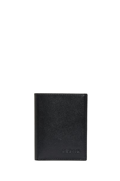 Derimod Black Leather Men's Card Holder - 000a2d3012cv