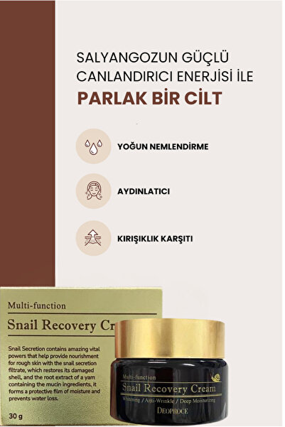 DEOPROCE Salyangoz Müsini Içeren Aydınlatıcı Ve Kırışıklık Karşıtı Premium Yüz Bakım Kremi 30ml