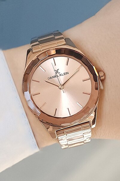 Daniel Klein Kesme Camlı Çelik Bilezik Rose Gold Kadın Kol Saati